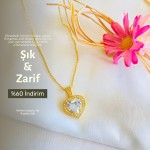 Altın Kaplama Zirkon Taşlı Sonsuz Aşk Baget Kolye Kampanyası!