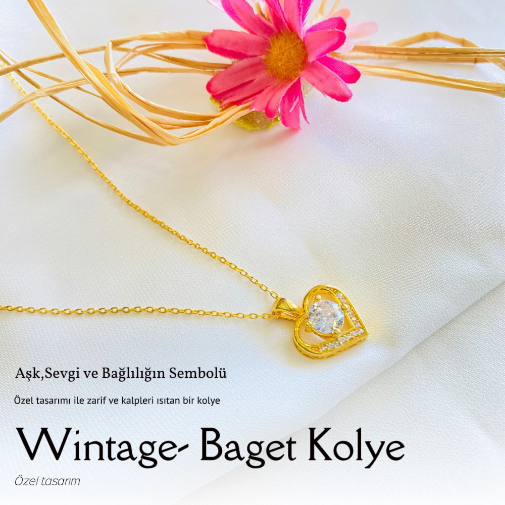 Altın Kaplama Vintage Baget Kolye Kampanyası!