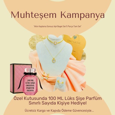Altın Kaplama Sonsuz Aşk Baget Tam Set Kampanya