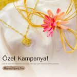 Çelik 14 ayar altın kaplama ışıltı kolye kampanya
