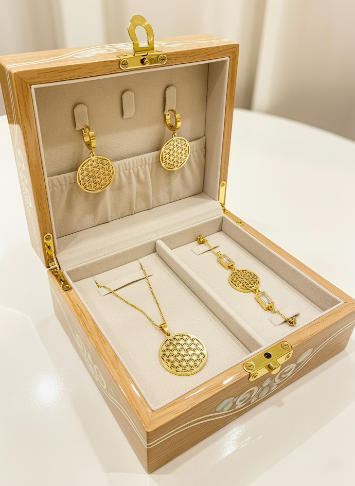 Altın Kaplama Yaşam Çiçeği Set