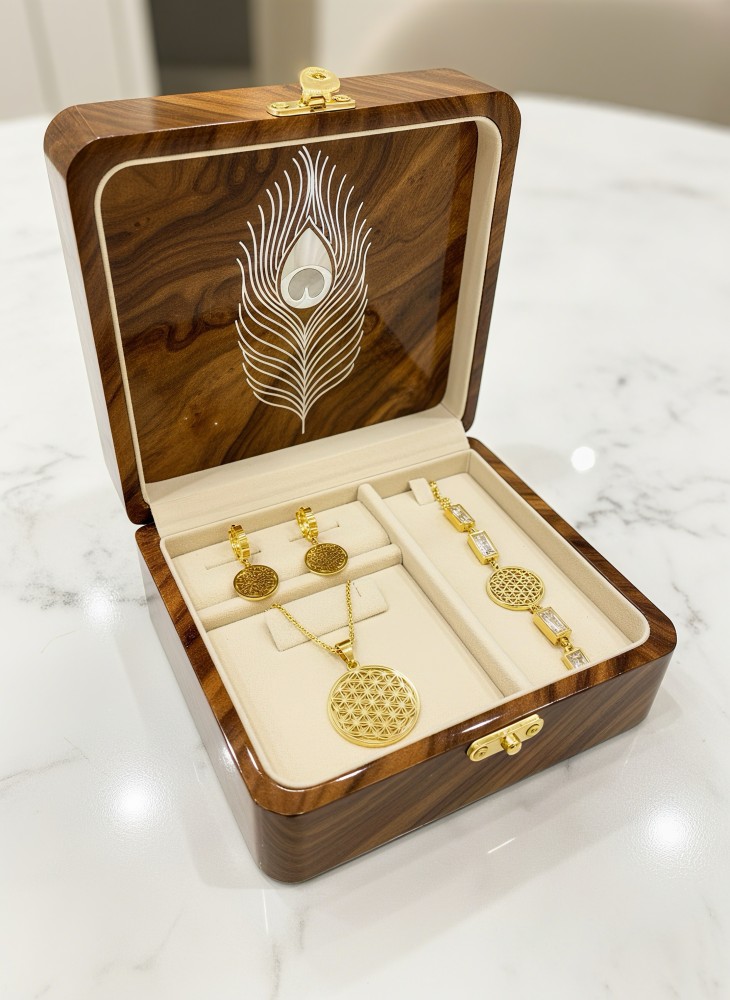 Altın Kaplama Yaşam Çiçeği Set