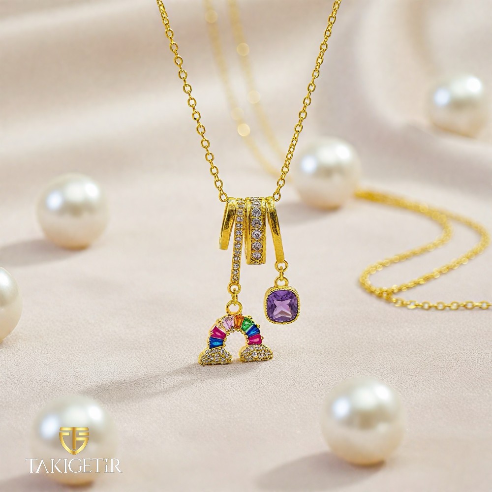 Neşeli Gökkuşağı Kolye