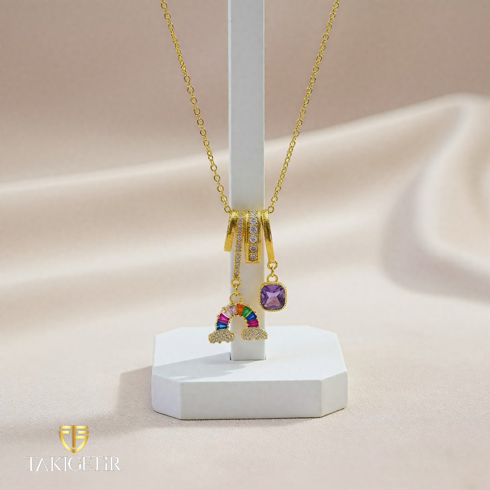 Neşeli Gökkuşağı Kolye