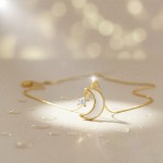 Sedefli Ay Yıldız Kolye