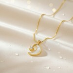 Sedefli Ay Yıldız Kolye