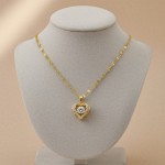 Çelik 14 ayar altın kaplama ışıltı kolye kampanya