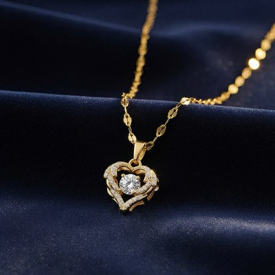 Çelik 14 ayar altın kaplama ışıltı kolye kampanya