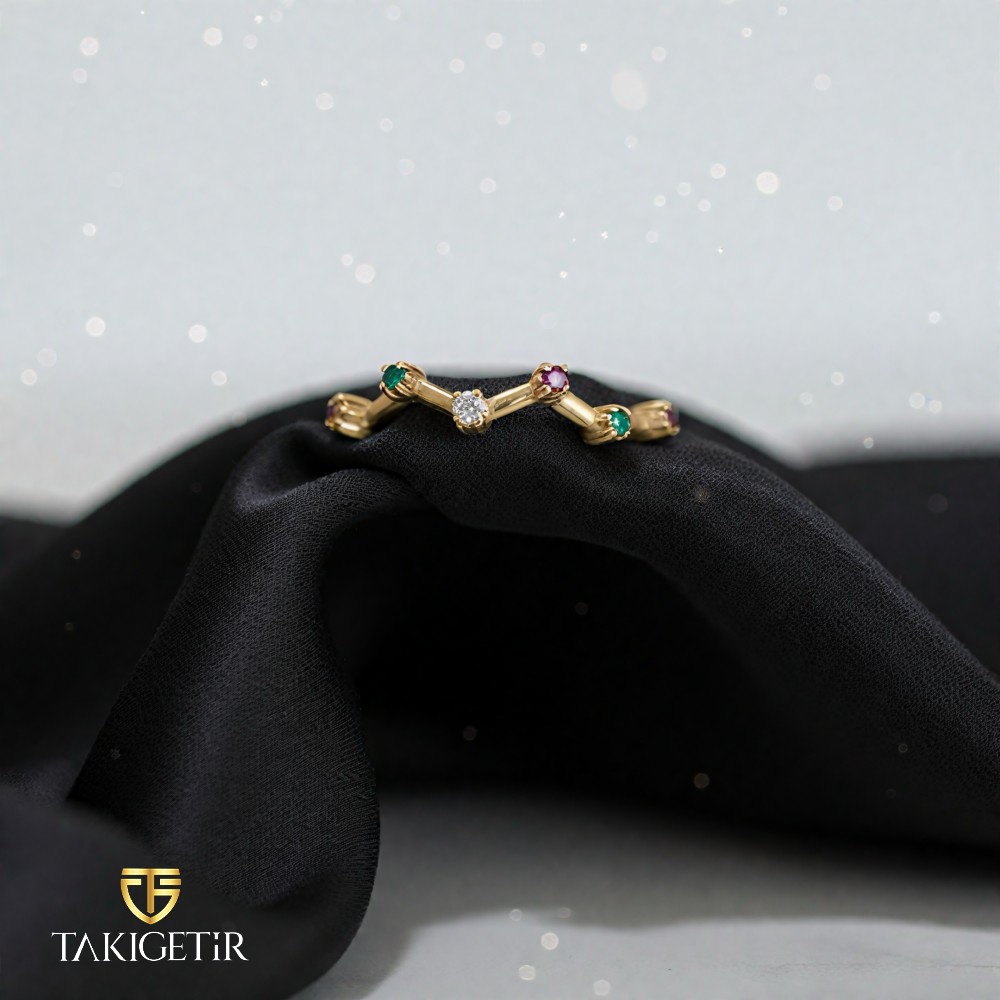 Zig Zag Işıltı Yüzük