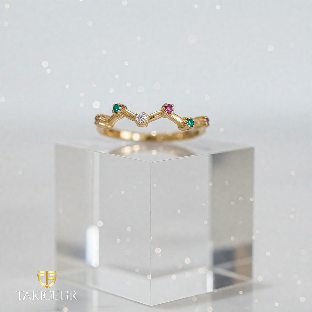 Zig Zag Işıltı Yüzük