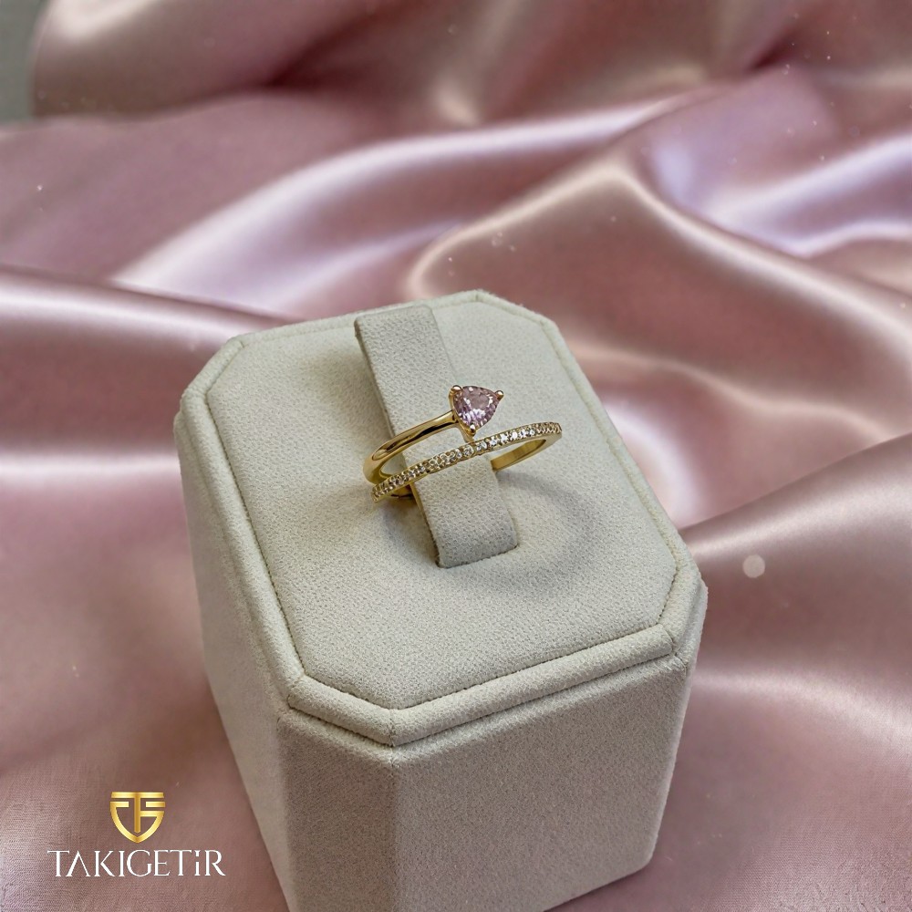 Pembe Aşk Sarmalı Yüzük