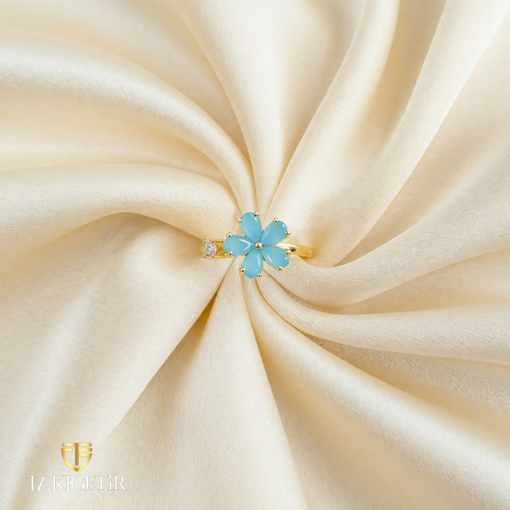 Turkuaz Papatya Yüzük