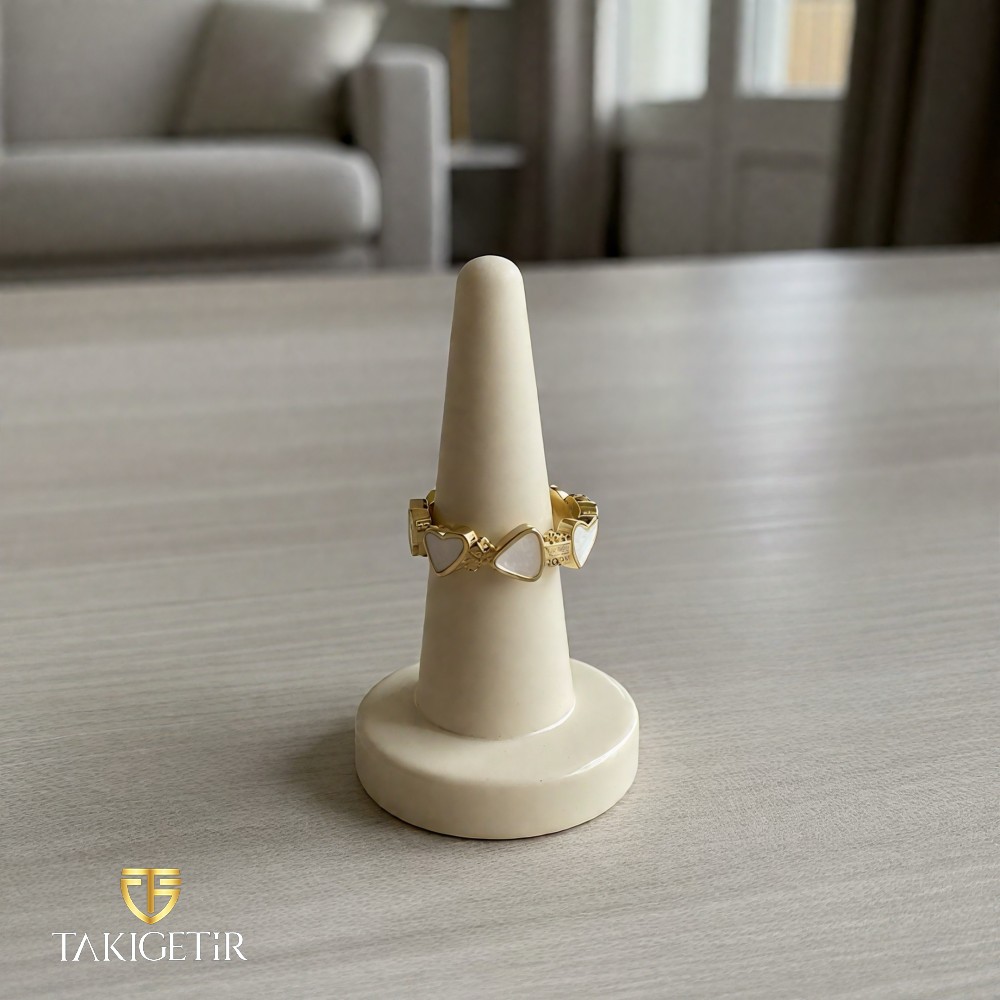 İnci Kalpler Yüzük