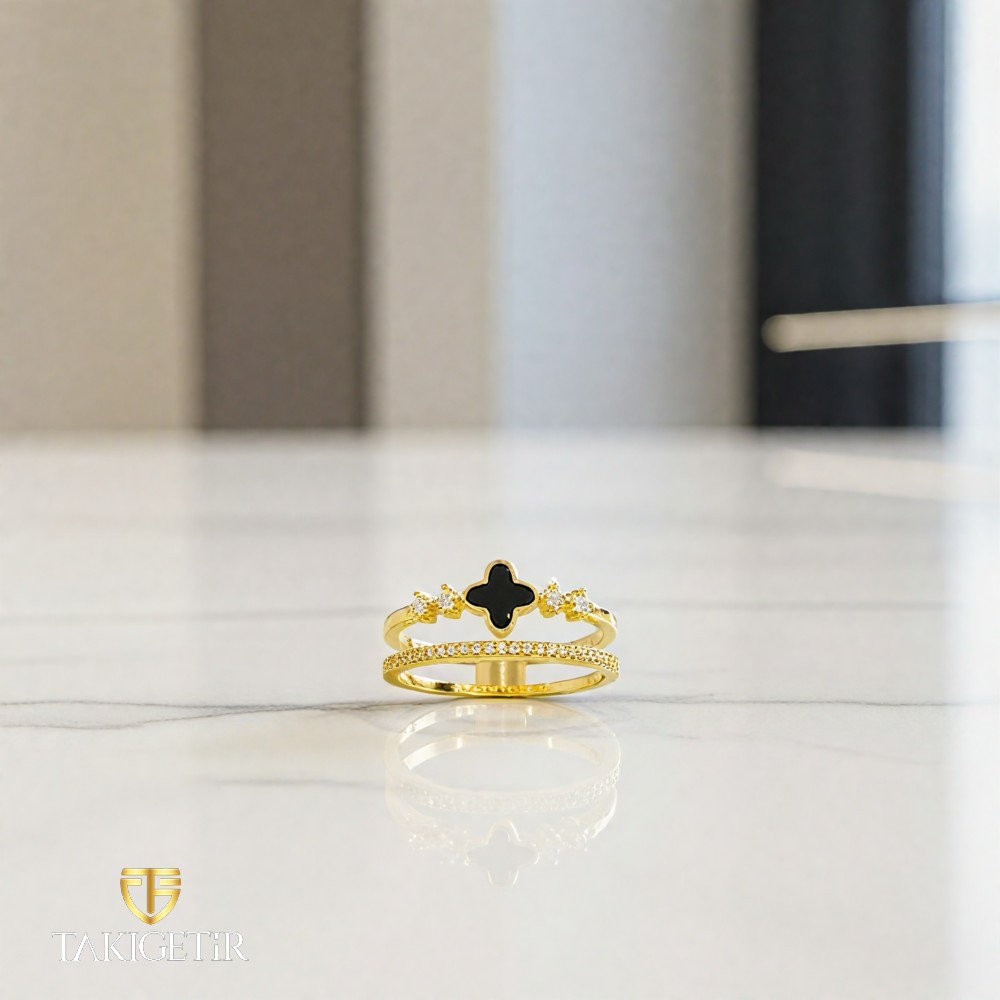 Oniks Şans Sarmalı Yüzük