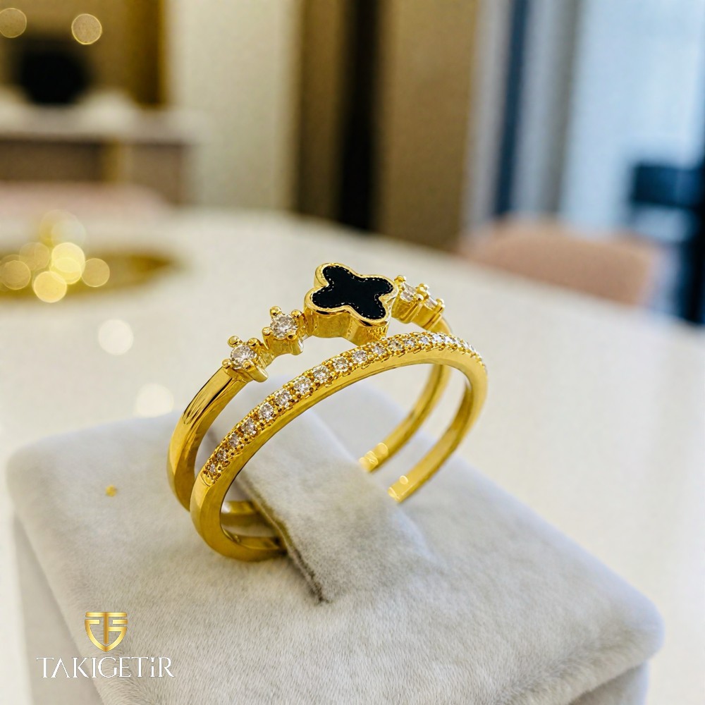 Oniks Şans Sarmalı Yüzük