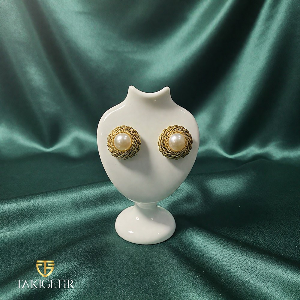 Vintage Kaboşon Küpe