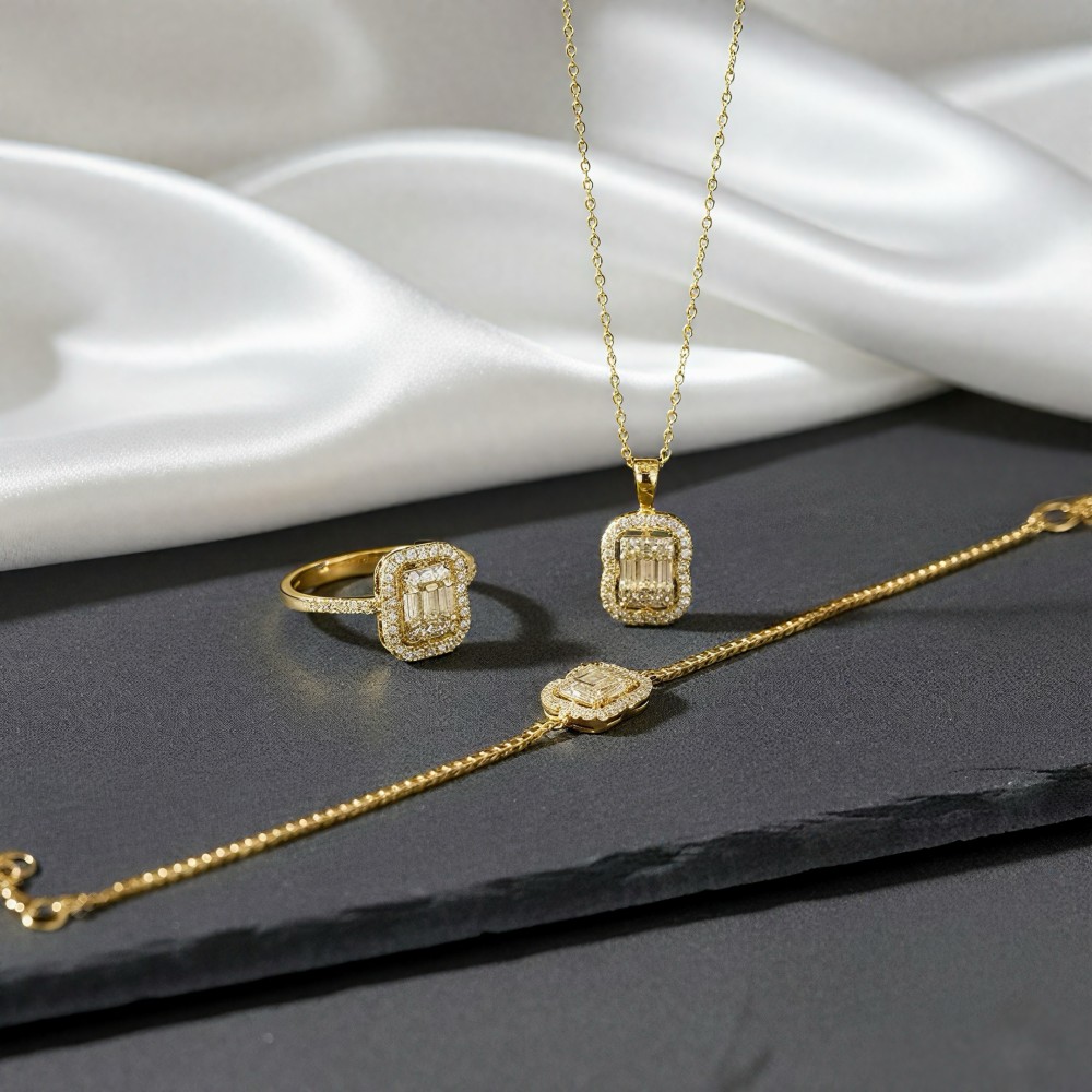 Gümüş Gold Aura Set