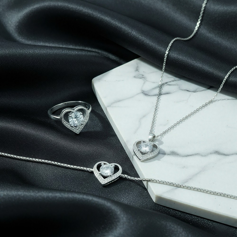 Gümüş Romantik Aura Seti