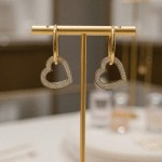 Zirkon Çerçeveli Kalp Küpe