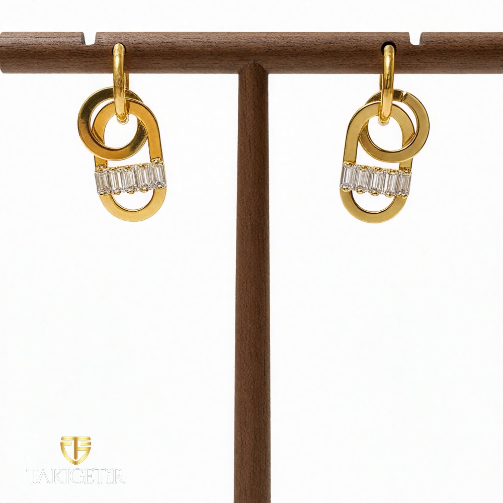 Baget Taşlı Kilit Küpe