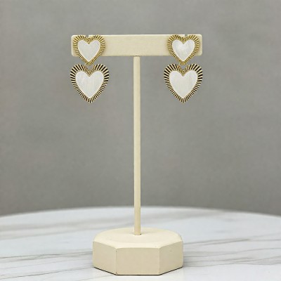 Çift Kalpli Sedef Küpe