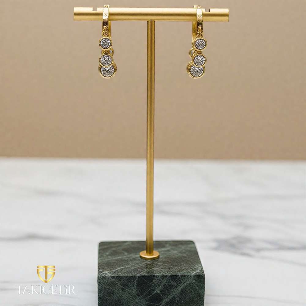 Basamaklı Işıltı Küpe