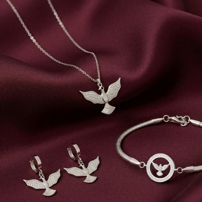 Anka Kuşu Rodyum Set