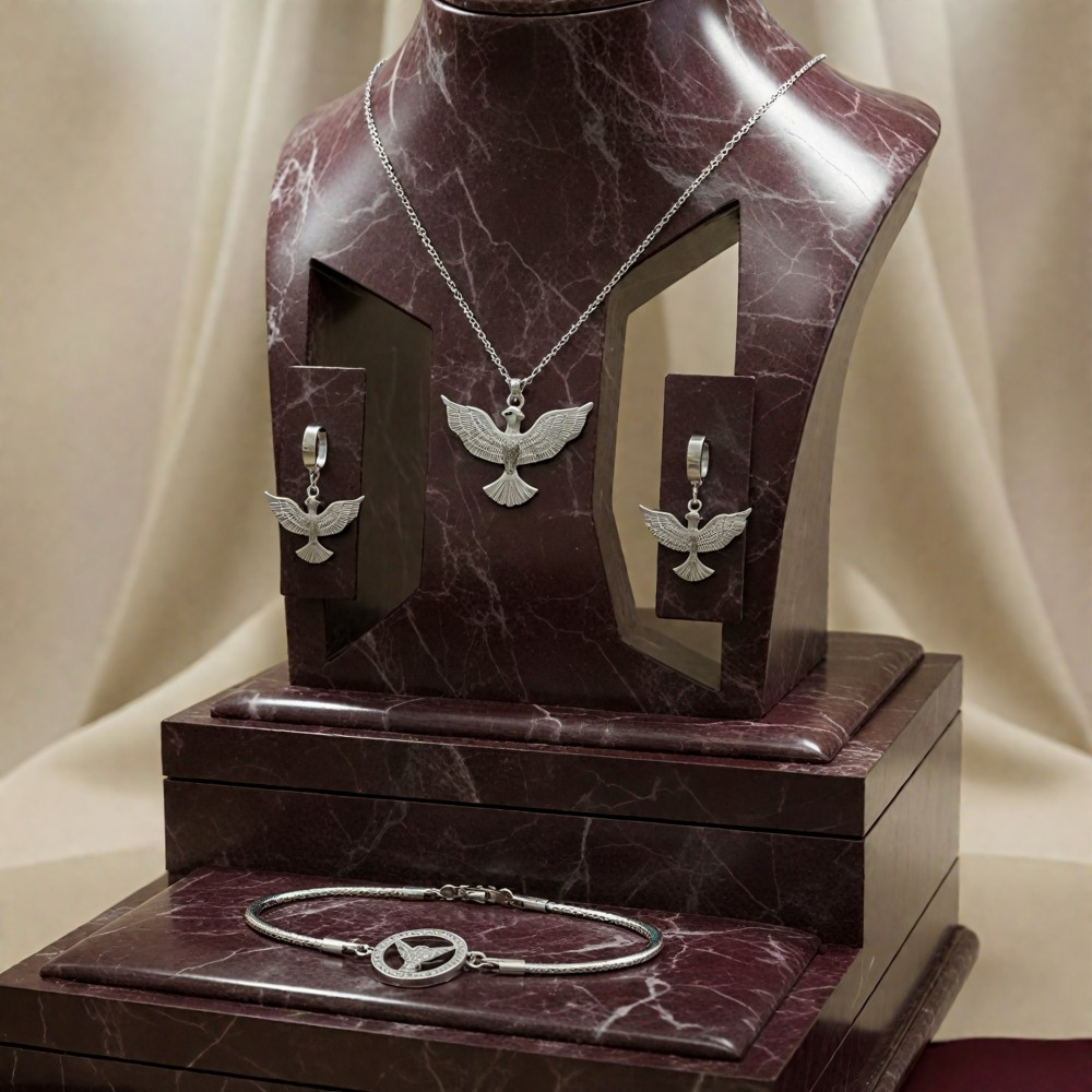 Anka Kuşu Rodyum Set