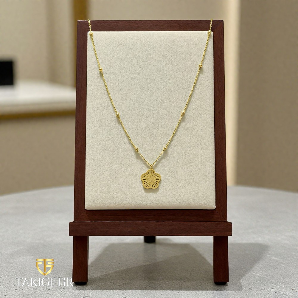 Minimalist Çiçek Kolye