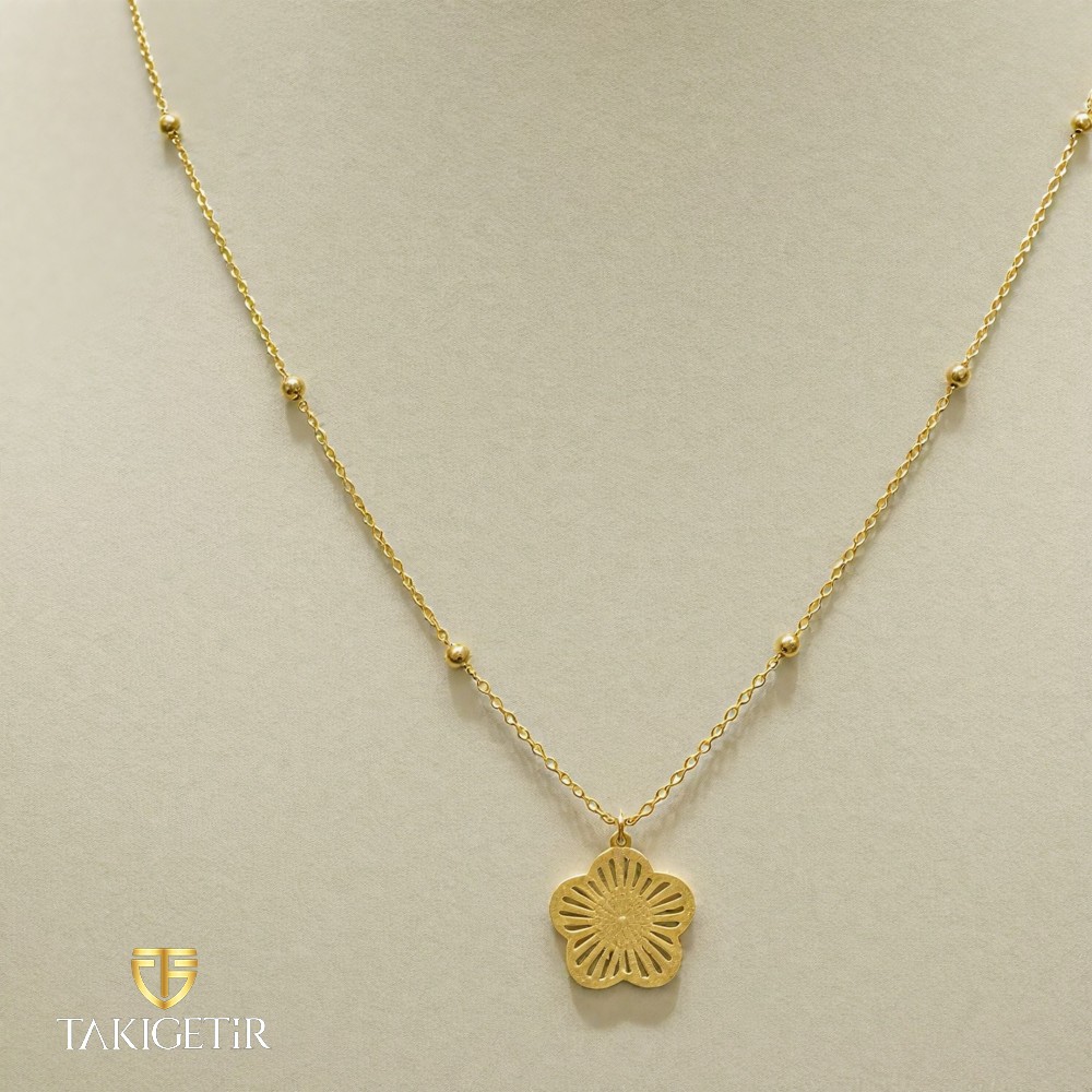 Minimalist Çiçek Kolye