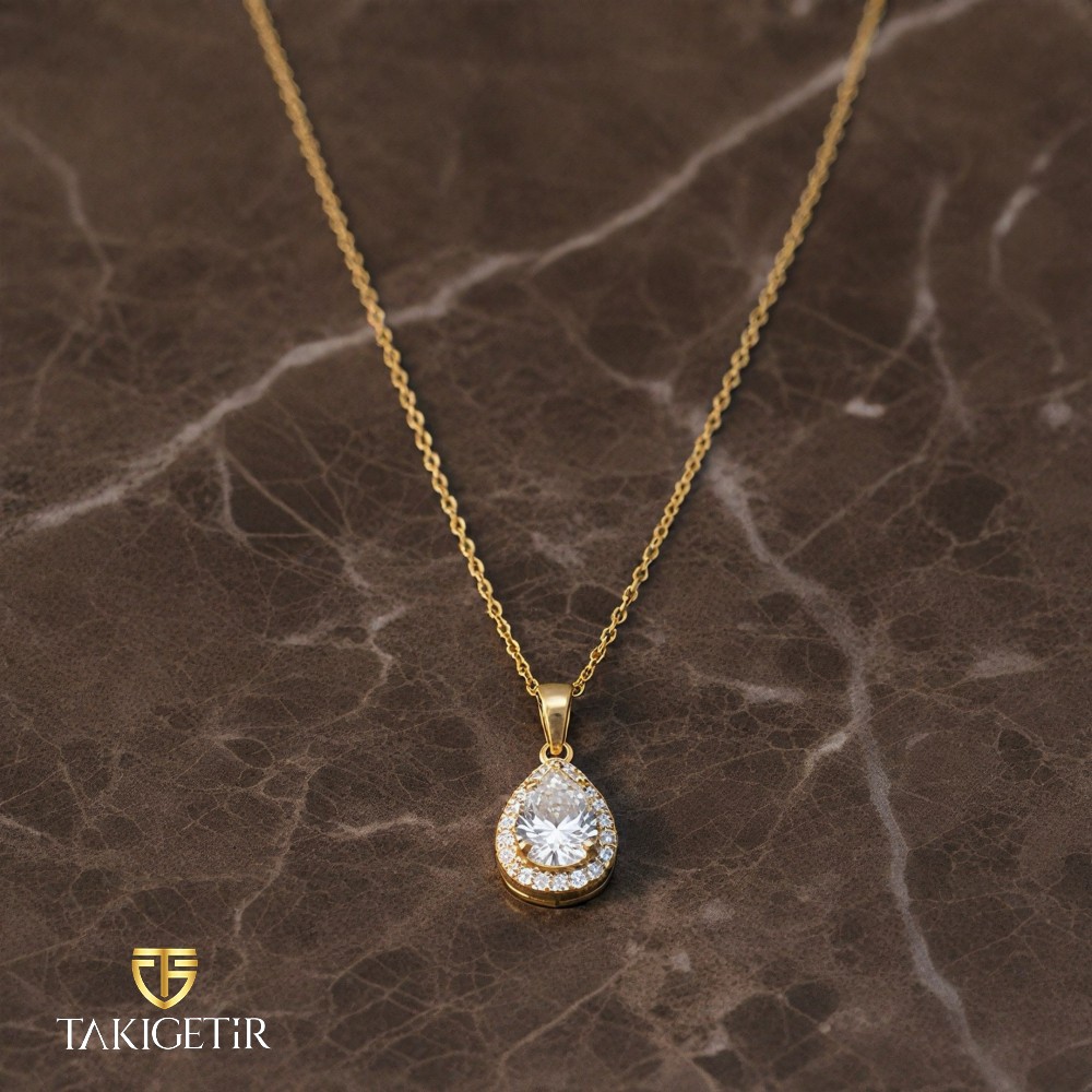 Çerçeveli Damla Kolye