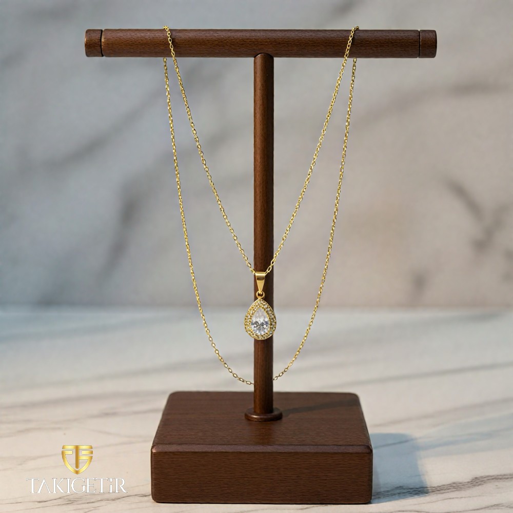 Çerçeveli Damla Kolye