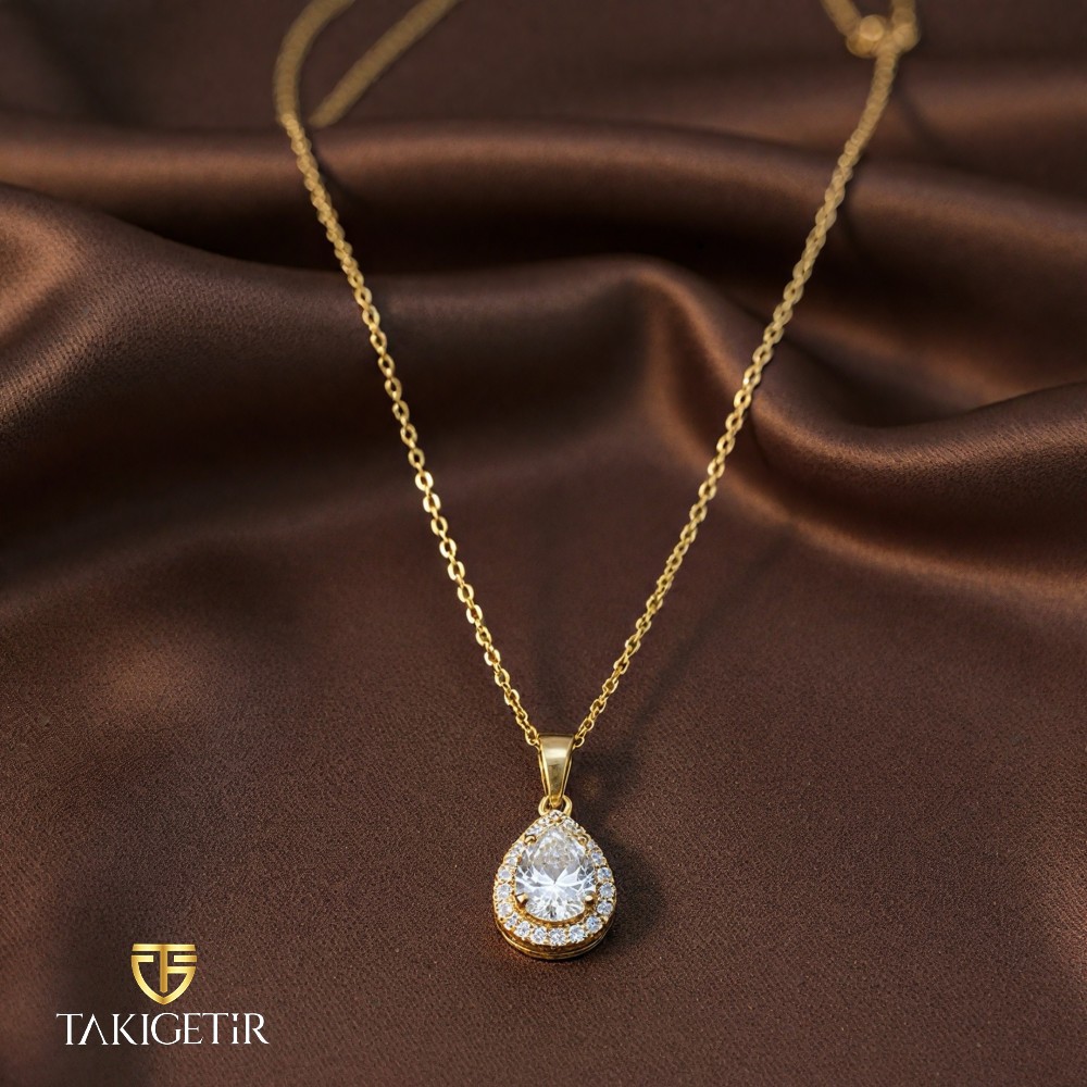 Çerçeveli Damla Kolye