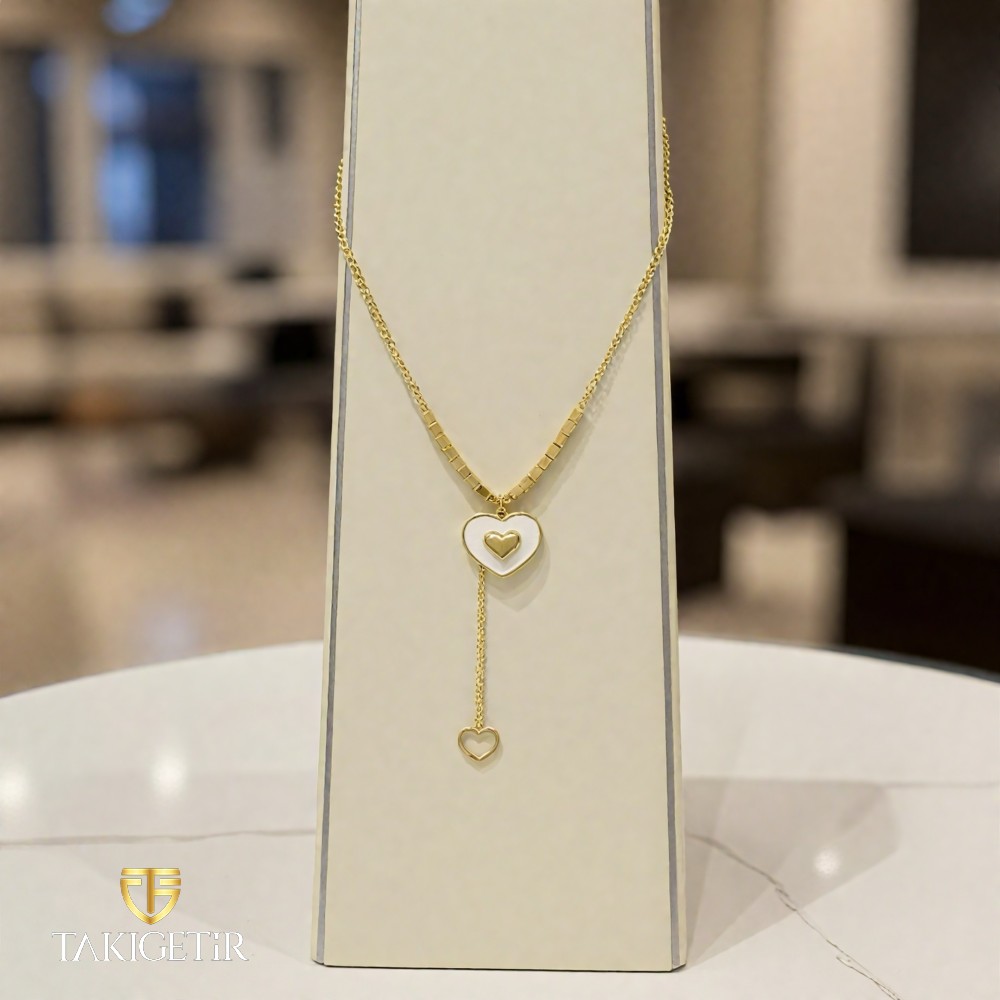 Mine Kalp Lariat Kolye