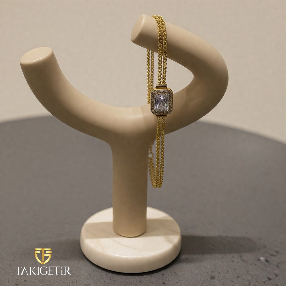 Kare Tektaşlı Bileklik