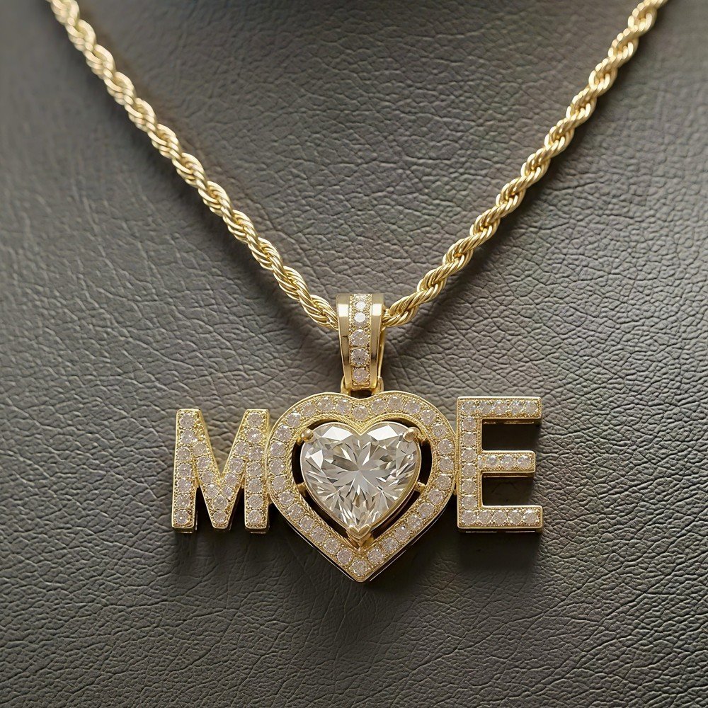 Sonsuz Aşk Kalpli İsimli Kolye