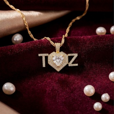 Sonsuz Aşk Kalpli İsimli Kolye