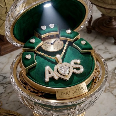 Sonsuz Aşk Kalpli İsimli Kolye