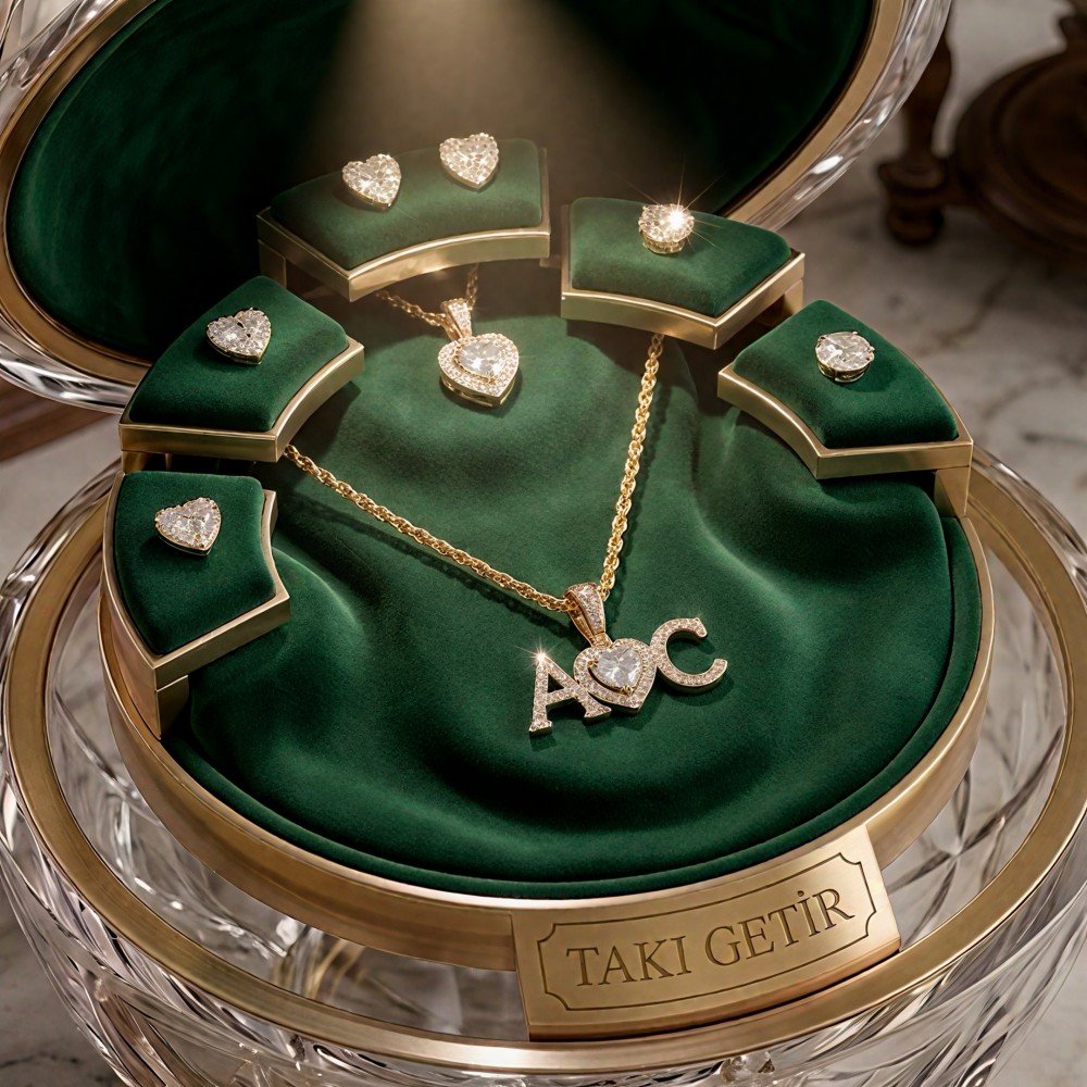 Sonsuz Aşk Kalpli Harfli Kolye