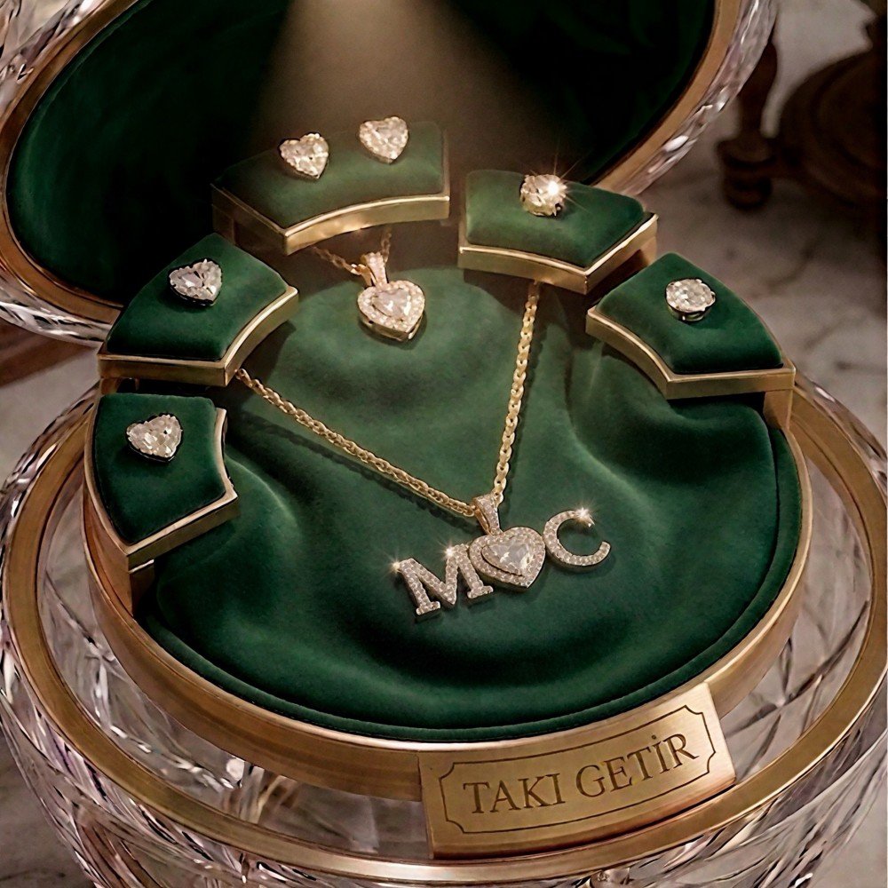 Sonsuz Aşk Kalpli Harfli Kolye