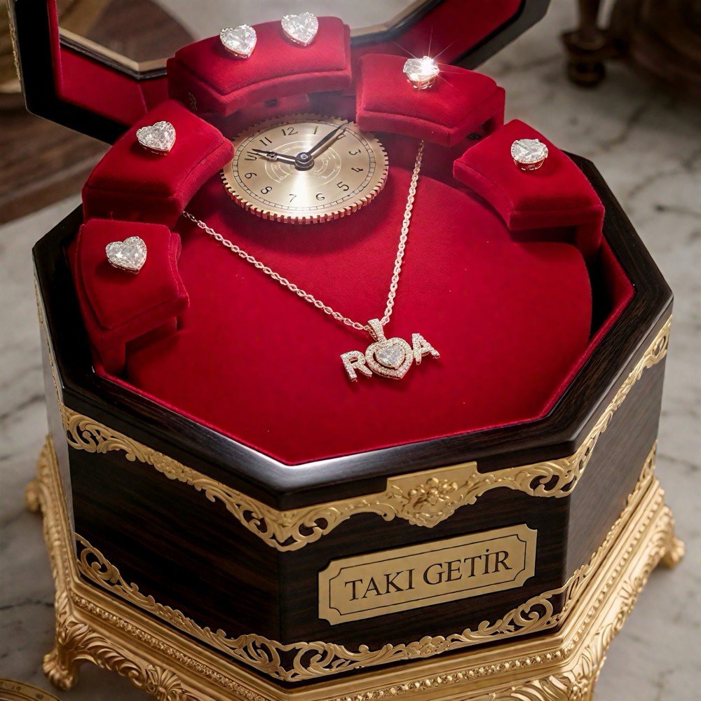 Sonsuz Aşk Kalpli Harfli Kolye