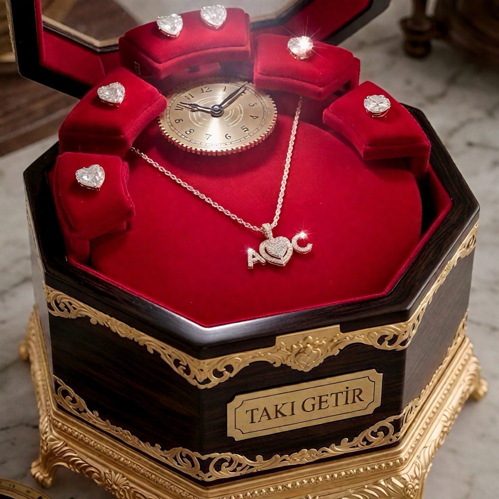 Sonsuz Aşk Kalpli Harfli Kolye