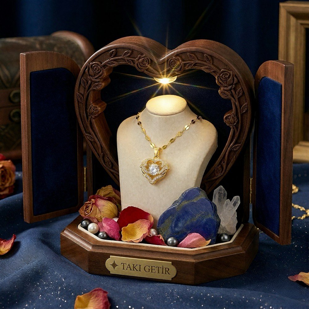 Çelik 14 ayar altın kaplama ışıltı kolye kampanya