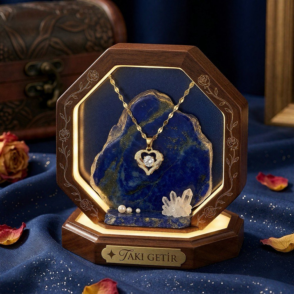 Çelik 14 ayar altın kaplama ışıltı kolye kampanya