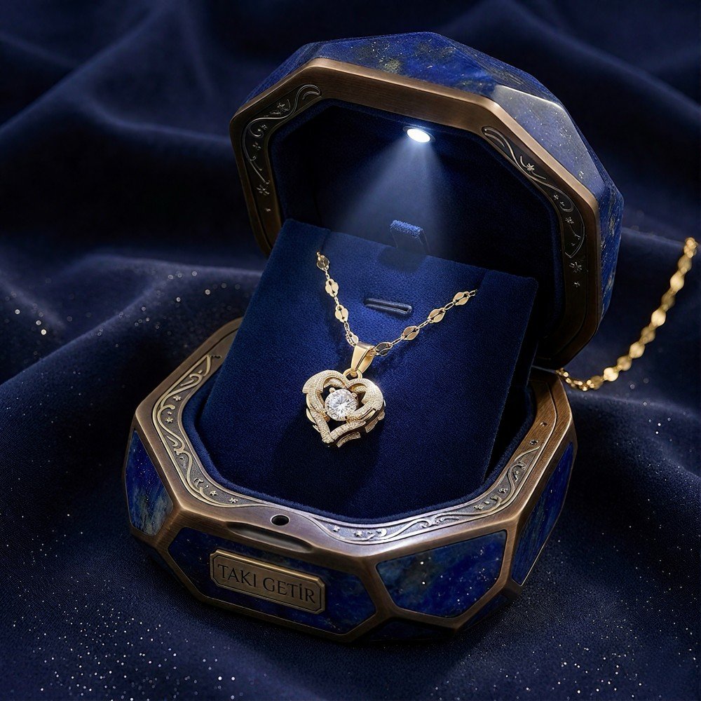 Çelik 14 ayar altın kaplama ışıltı kolye kampanya