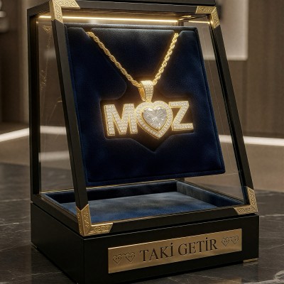 Sonsuz Aşk Kalpli Harfli Kolye