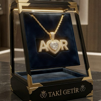 Sonsuz Aşk Kalpli Harfli Kolye